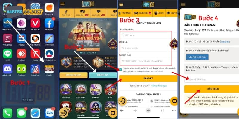 Hướng dẫn chi tiết cách đăng ký Five88 thông qua app trên điện thoại